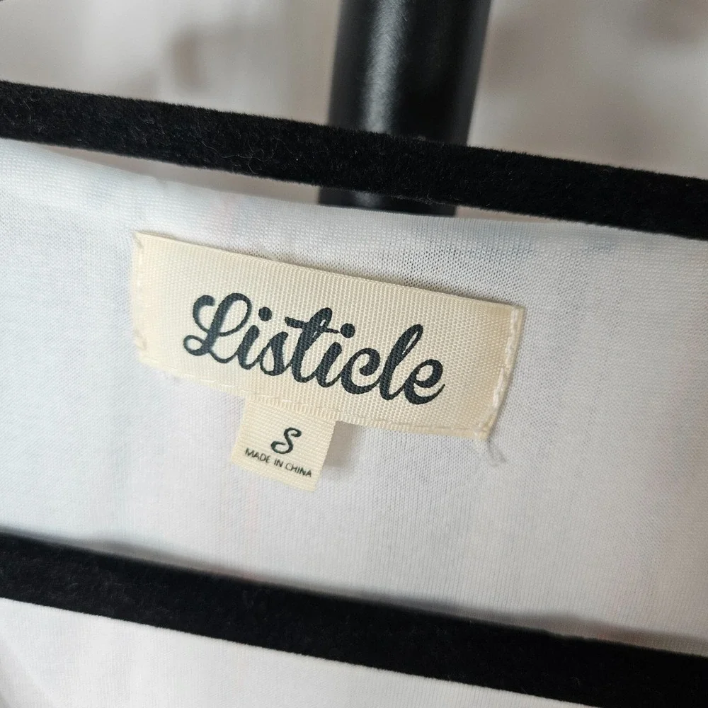 Listicle Striped Babydoll Tunic Mini Dress Women S White Blue Lined Coastal Chic - Picture 3 of 7